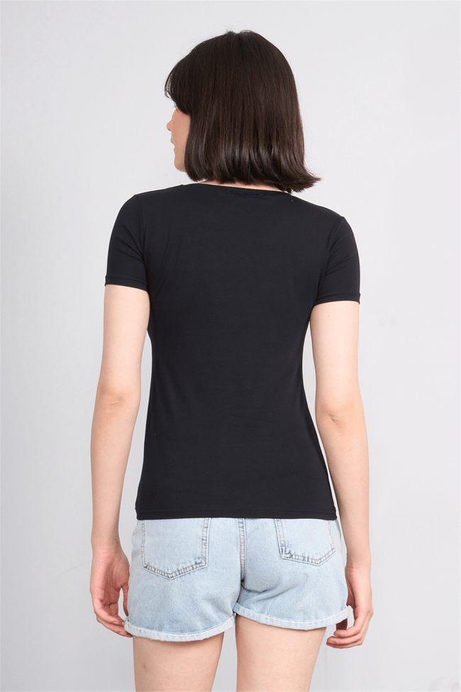C.K Y26 8036 Pachie Byn V.Yk Basic T-shirt Siyah