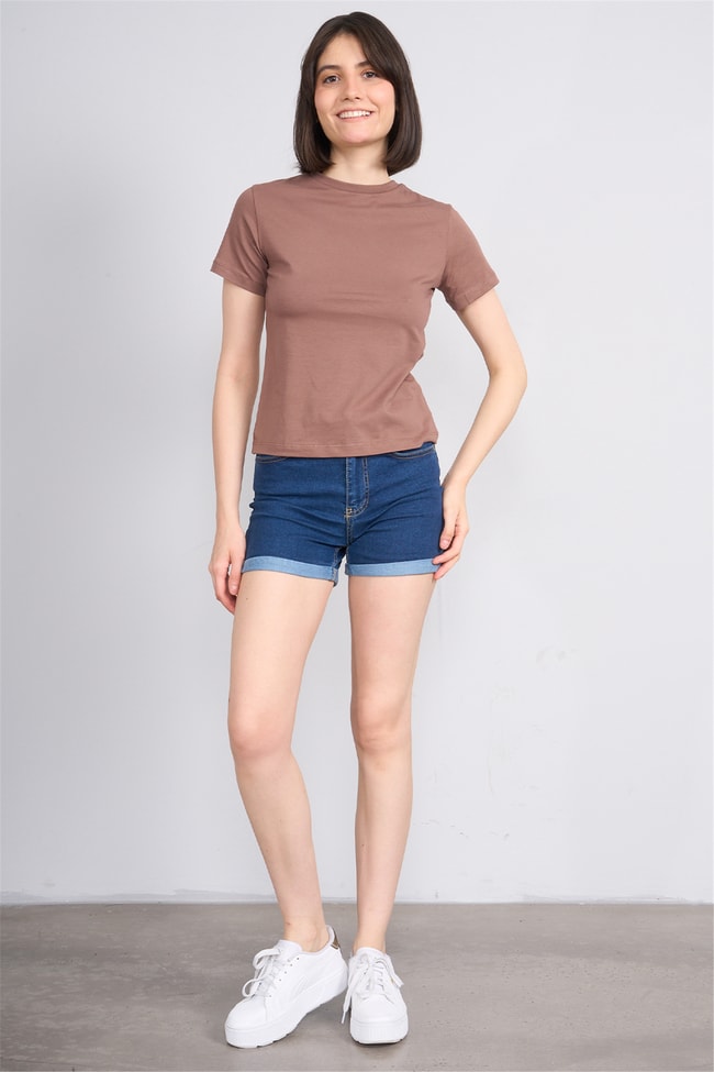 C.K Y26 8501 Fithit Byn B.Yk S.Fıt Penye T-shirt Kakao