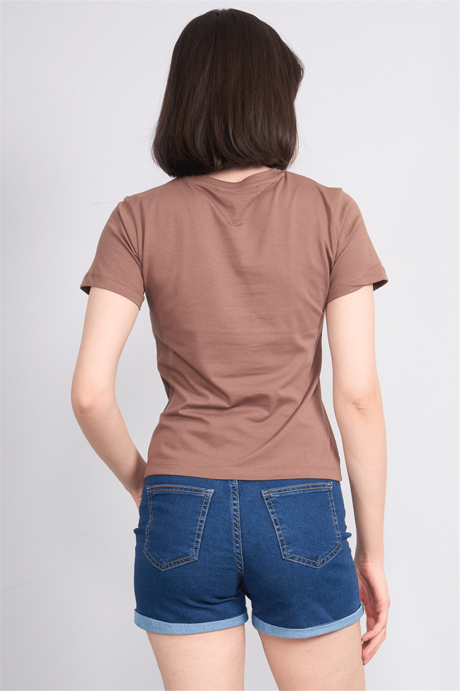C.K Y26 8501 Fithit Byn B.Yk S.Fıt Penye T-shirt Kakao