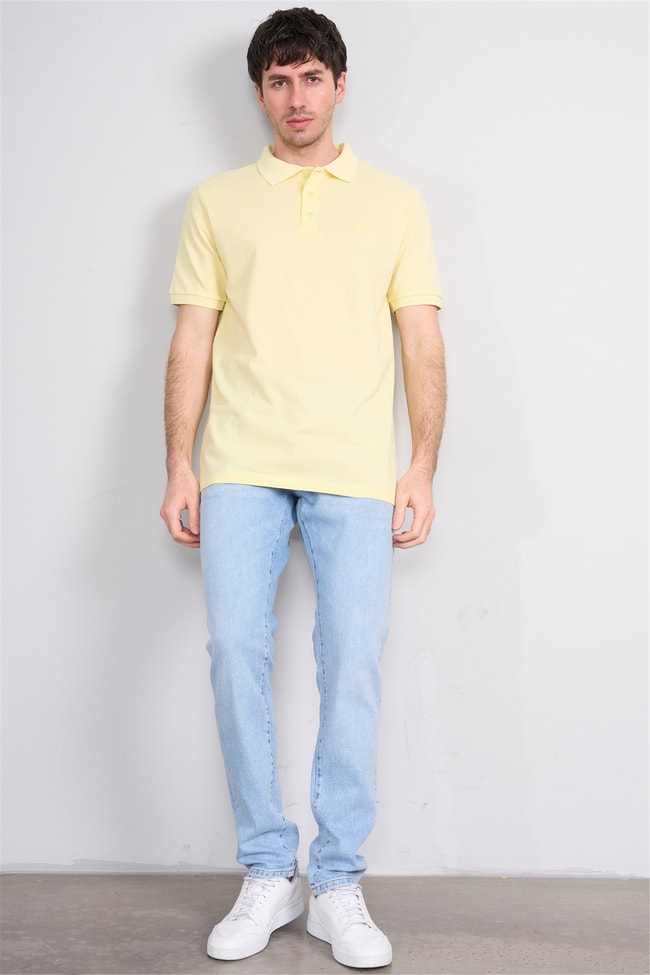 Çetinkaya Chester Polo 2742 Polo Yaka Regular Pike T-shirt Uçuk Sarı