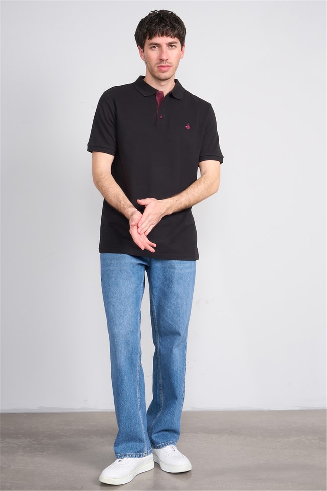 Çetinkaya Chester Polo 3047 Polo Yaka Regular Pike T-shirt Siyah