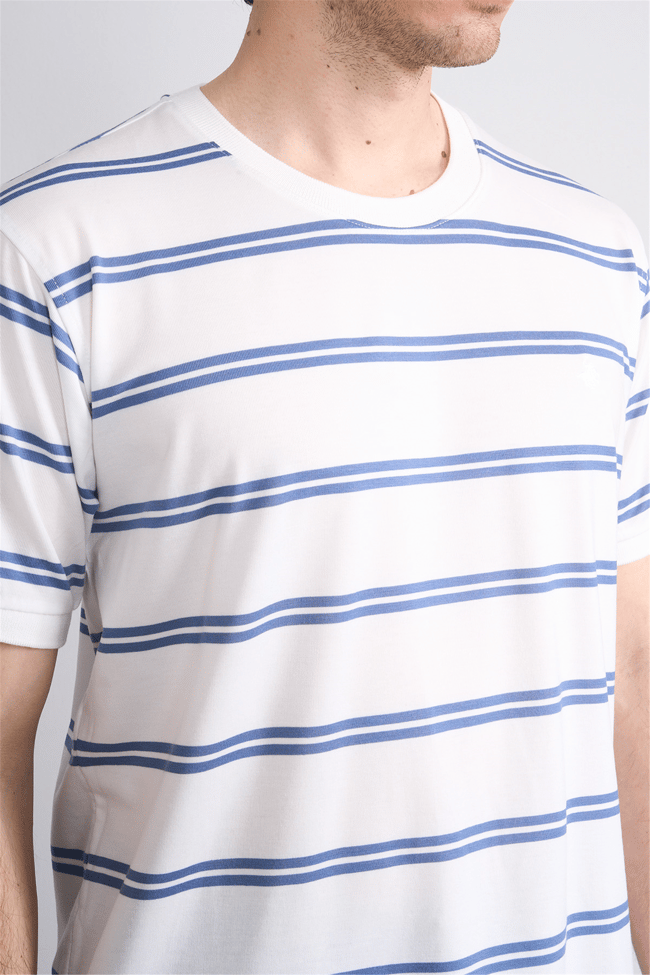 Çetinkaya Chester Polo 4720 Bisiklet Yaka Regular Ringel Süprem T-shirt Beyaz