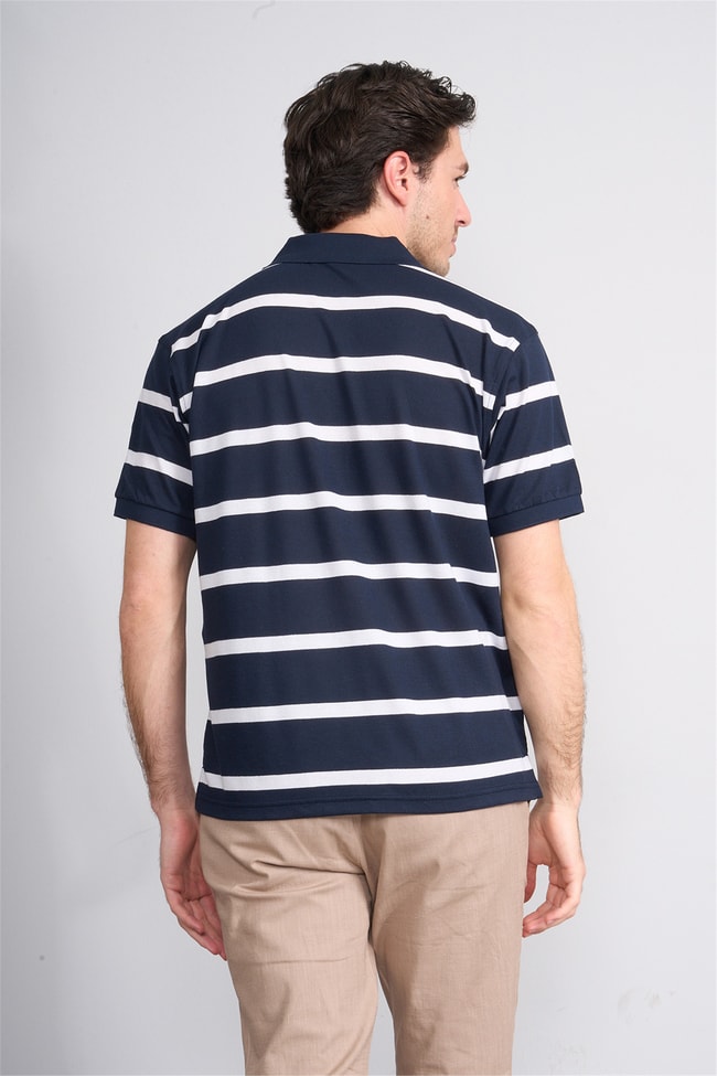 Çetinkaya Chester Polo 4740 Polo Yaka Regular Ringel Pike T-shirt Lacivert