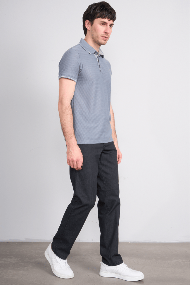 Çetinkaya Chester Polo 9352 Geniş Paça Regular Tencel Siyah Pantolon