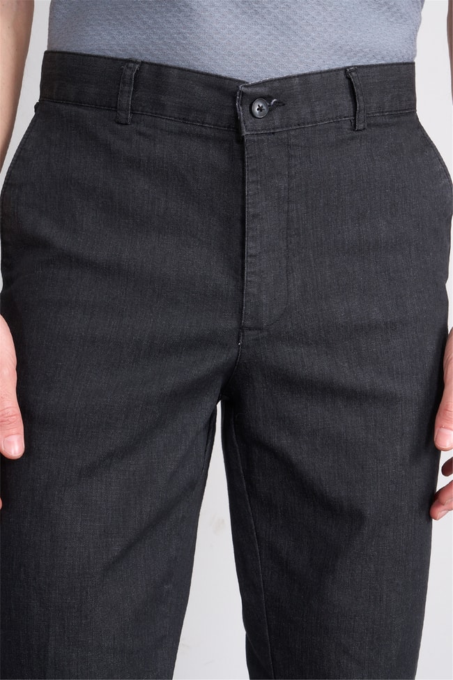 Çetinkaya Chester Polo 9352 Geniş Paça Regular Tencel Siyah Pantolon