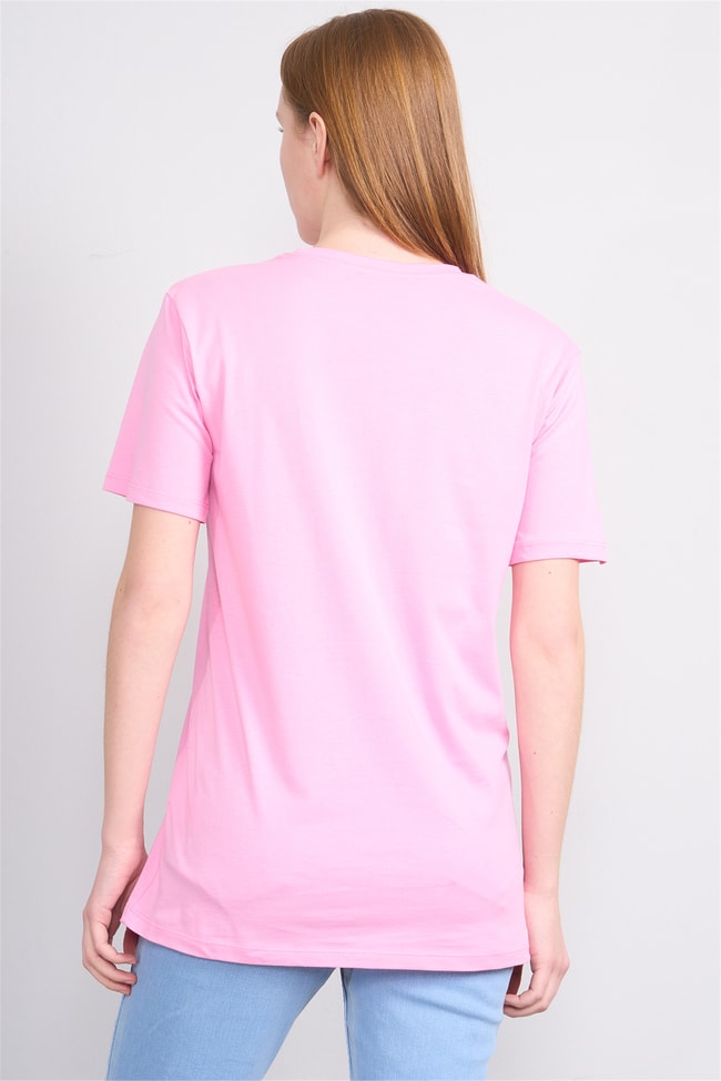 C.K Y26 3264 Fithit Byn B.Yk 30/1 Penye Basic Regular T-shirt Pembe
