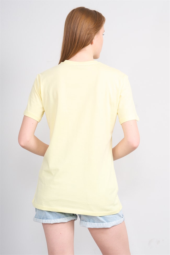 C.K Y26 3264 Fithit Byn B.Yk 30/1 Penye Basic Regular T-shirt Uçuk Sarı