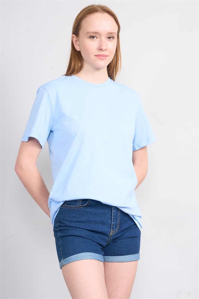 C.K Y26 3264 Fithit Byn B.Yk 30/1 Penye Basic Regular T-shirt Bebe Mavi