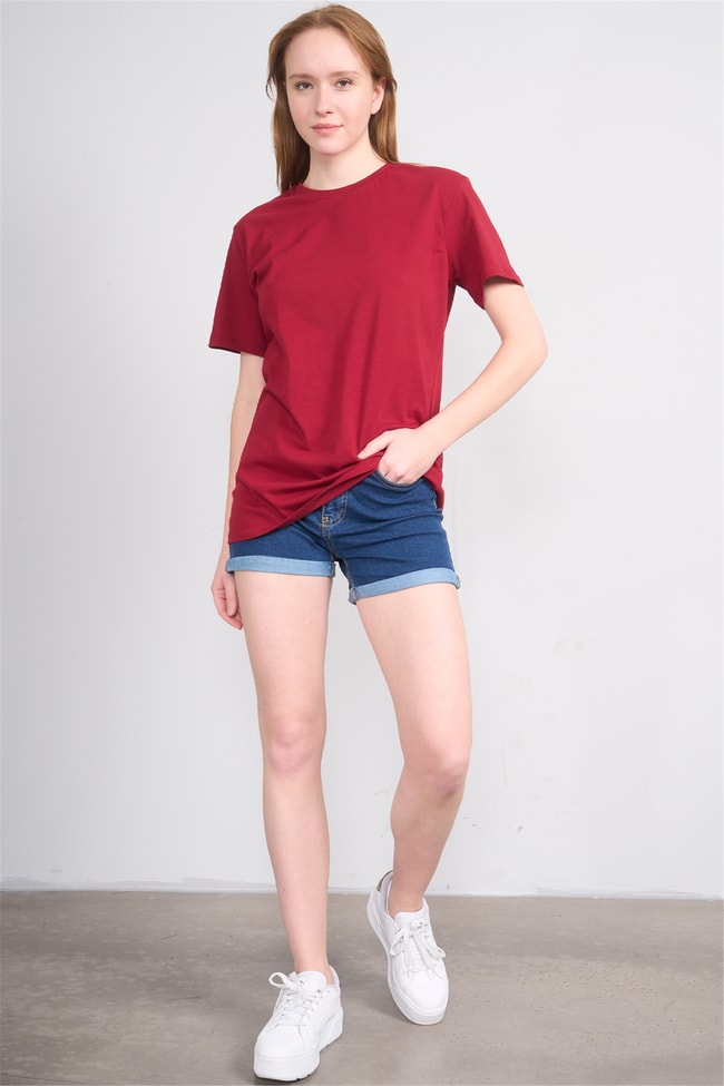 C.K Y26 3264 Fithit Byn B.Yk 30/1 Penye Basic Regular T-shirt Bordo