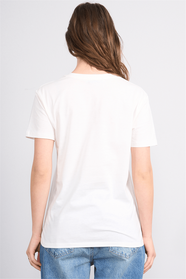 C.K Y26 3265 Fithit Byn V Yk. 30/1 Penye Basic Regular T-shirt Krem