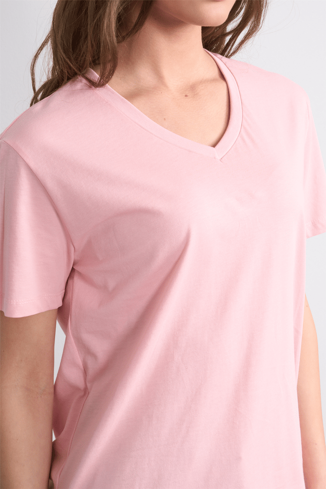 C.K Y26 3265 Fithit Byn V Yk. 30/1 Penye Basic Regular T-shirt Pudra