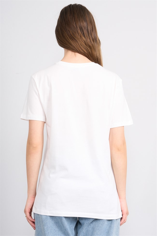 C.K Y26 8951 Fithit Byn B.Yk Regular Nakışlı T-shirt Krem