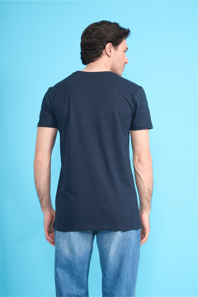 Çetinkaya Mentality 2772 V Yaka Slimfit Basic T-shirt Lacivert