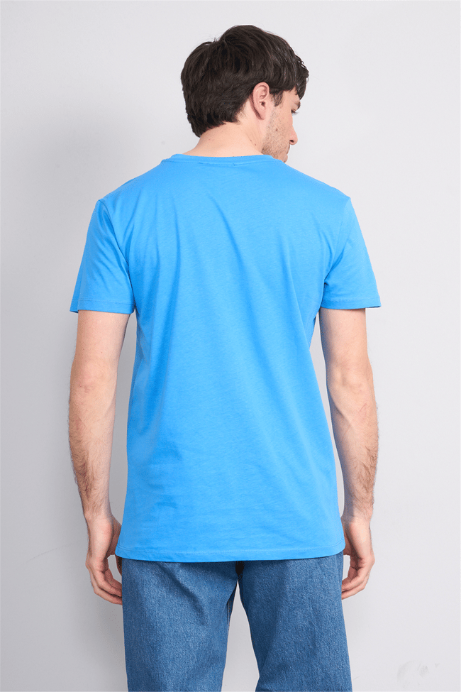 Çetinkaya Mentality 2772 V Yaka Slimfit Basic T-shirt Koyu Mavi