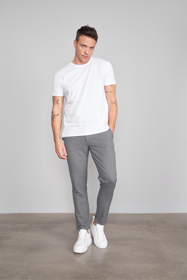 Çetinkaya Mentality 2772B Bisiklet Yaka Beyaz T-Shirt