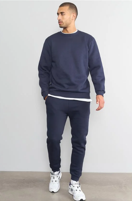 Çetinkaya Mentality 3036 3 İp Bisiklet Yaka Lacivert Sweatshirt