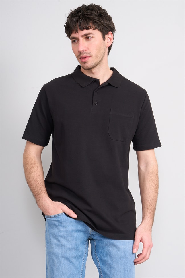 Çetinkaya Mentality 3140 Polo Yaka Regular Cepli Pike T-shirt Siyah