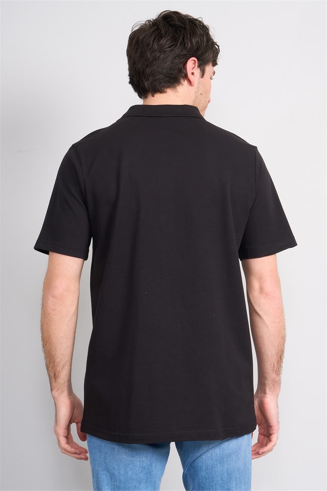 Çetinkaya Mentality 3140 Polo Yaka Regular Cepli Pike T-shirt Siyah