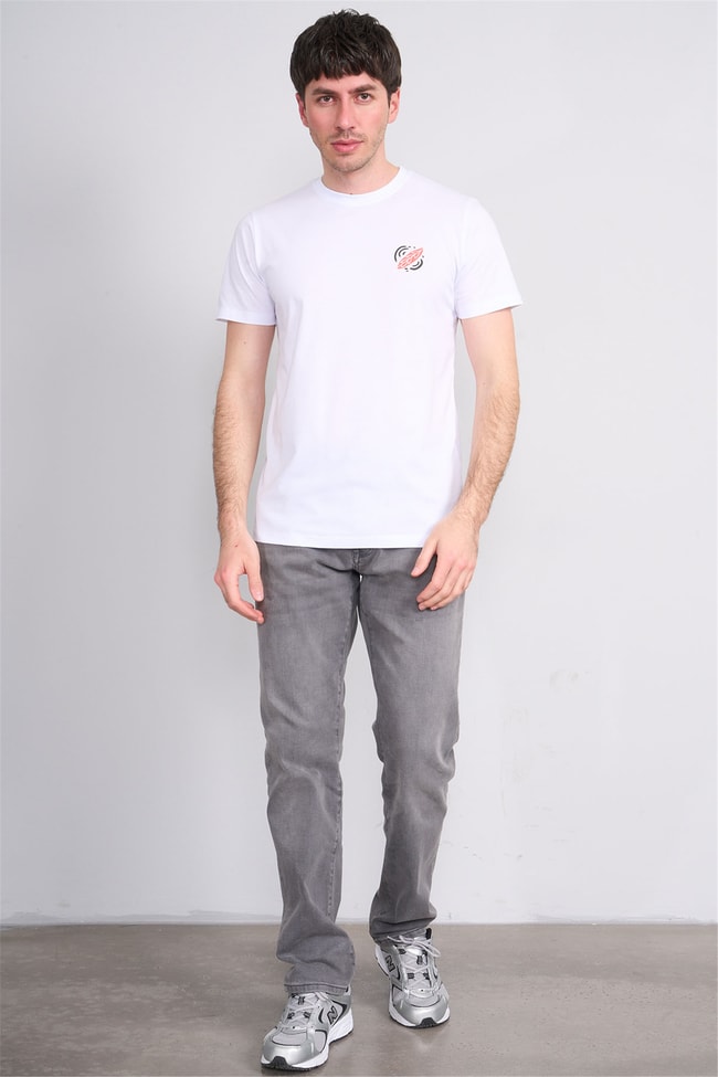 Çetinkaya Mentality 4516 Bisiklet Yaka Regular Modelli T-shirt Beyaz