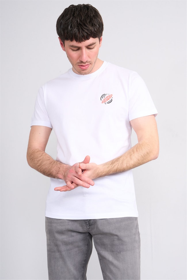 Çetinkaya Mentality 4516 Bisiklet Yaka Regular Modelli T-shirt Beyaz
