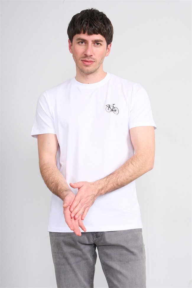 Çetinkaya Mentality 4520 Bisiklet Yaka Regular Modelli T-shirt Beyaz
