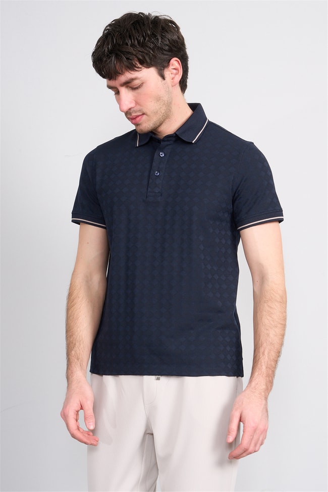 Çetinkaya Mentality 4559 Polo Yaka Regular Modelli T-shirt Lacivert