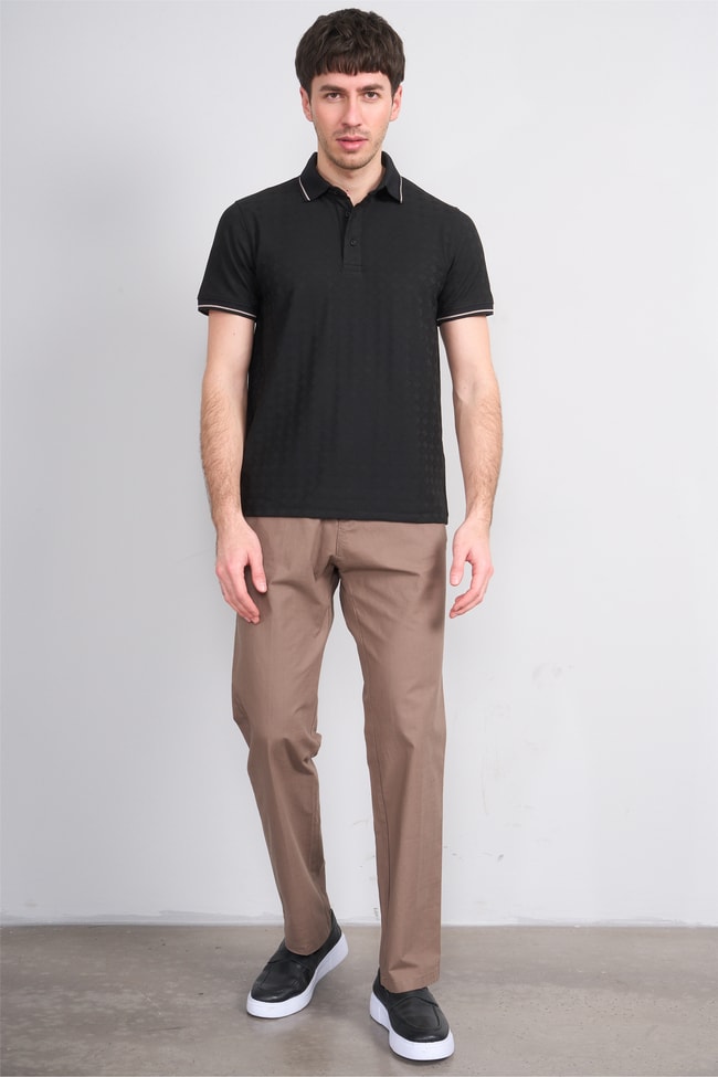 Çetinkaya Mentality 4559 Polo Yaka Regular Modelli T-shirt Siyah