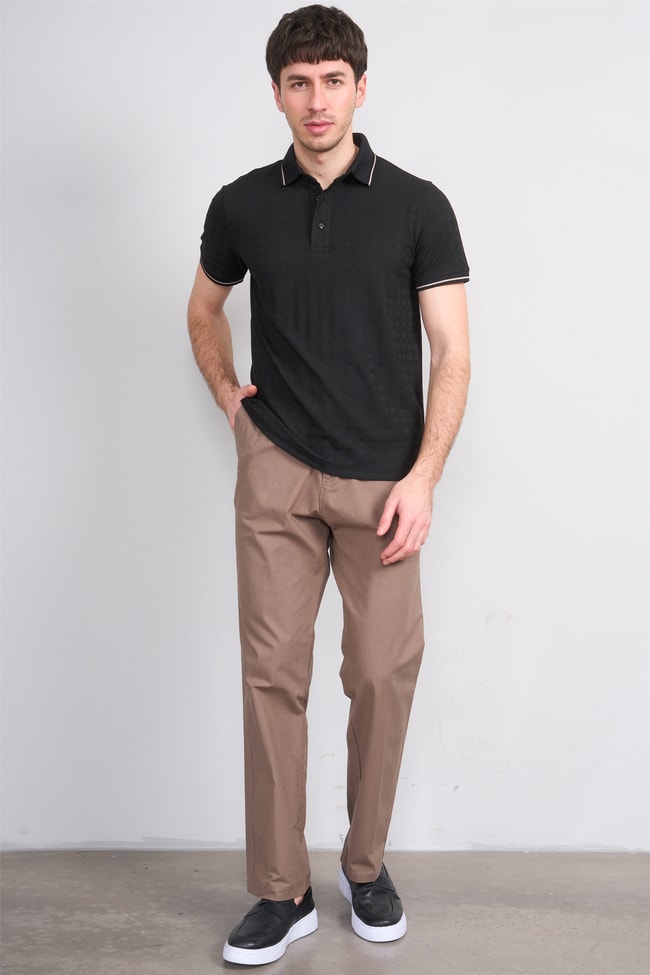 Çetinkaya Mentality 4559 Polo Yaka Regular Modelli T-shirt Siyah
