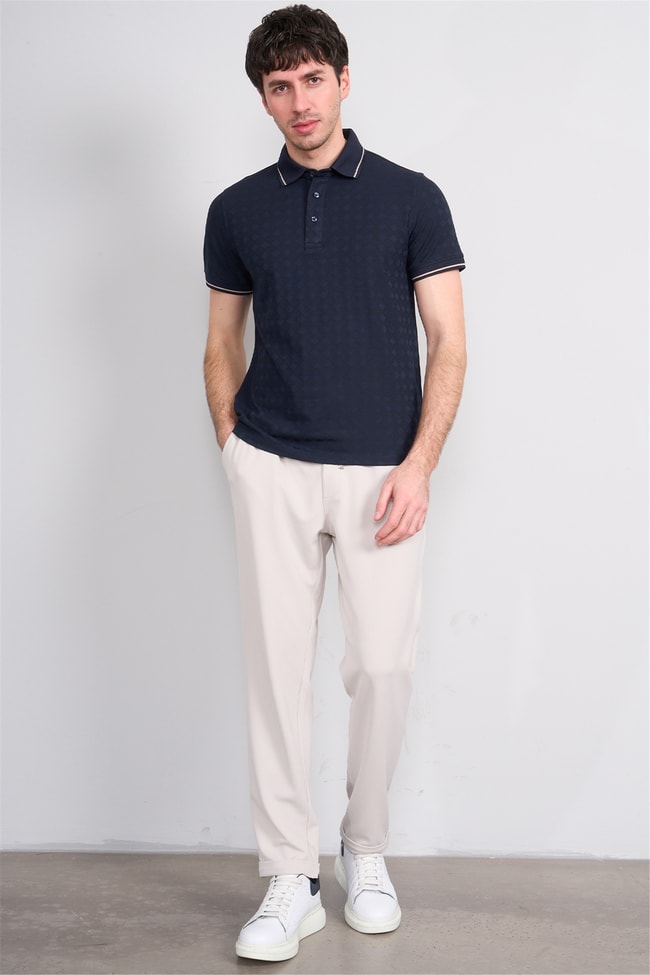 Çetinkaya Mentality 4559 Polo Yaka Regular Modelli T-shirt Lacivert