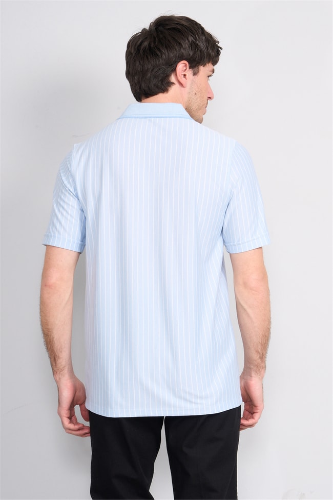 Çetinkaya Mentality 4594 Polo Yaka Regular Çizgili T-shirt Mavi