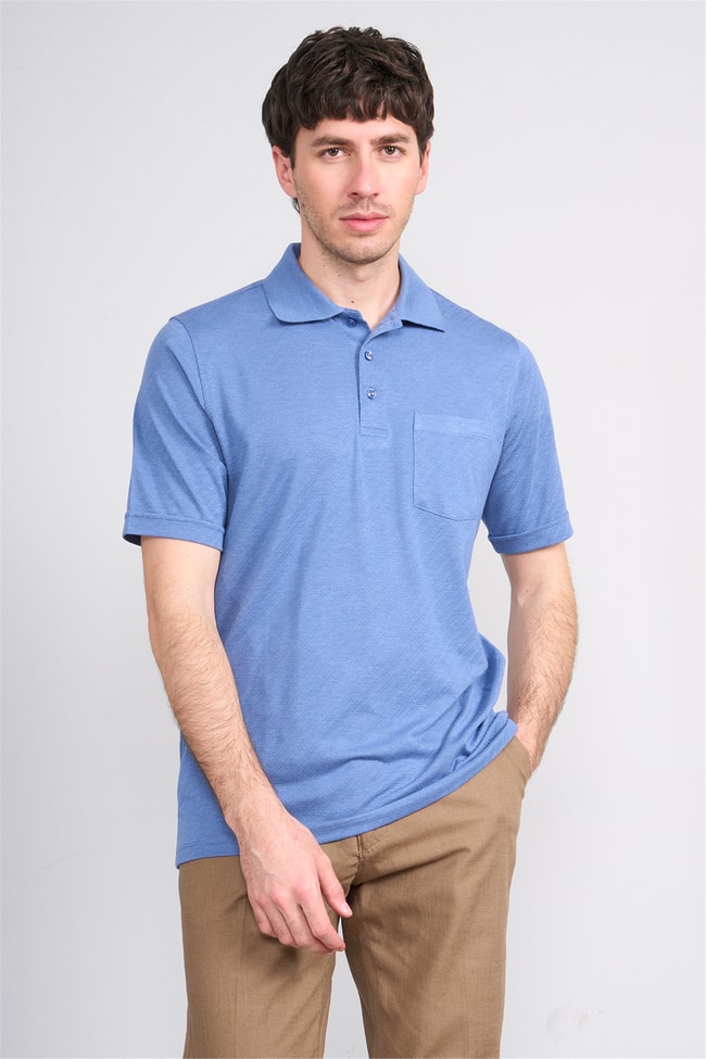 Çetinkaya Mentality 4596 Polo Yaka Regular Modelli T-shirt İndigo