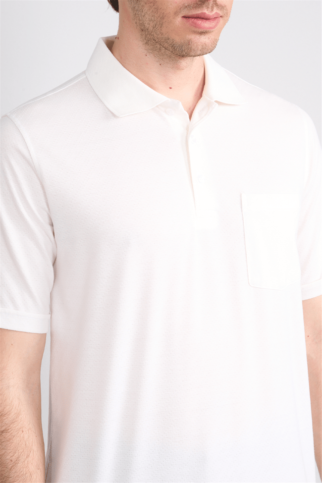 Çetinkaya Mentality 4596 Polo Yaka Regular Modelli T-shirt Beyaz