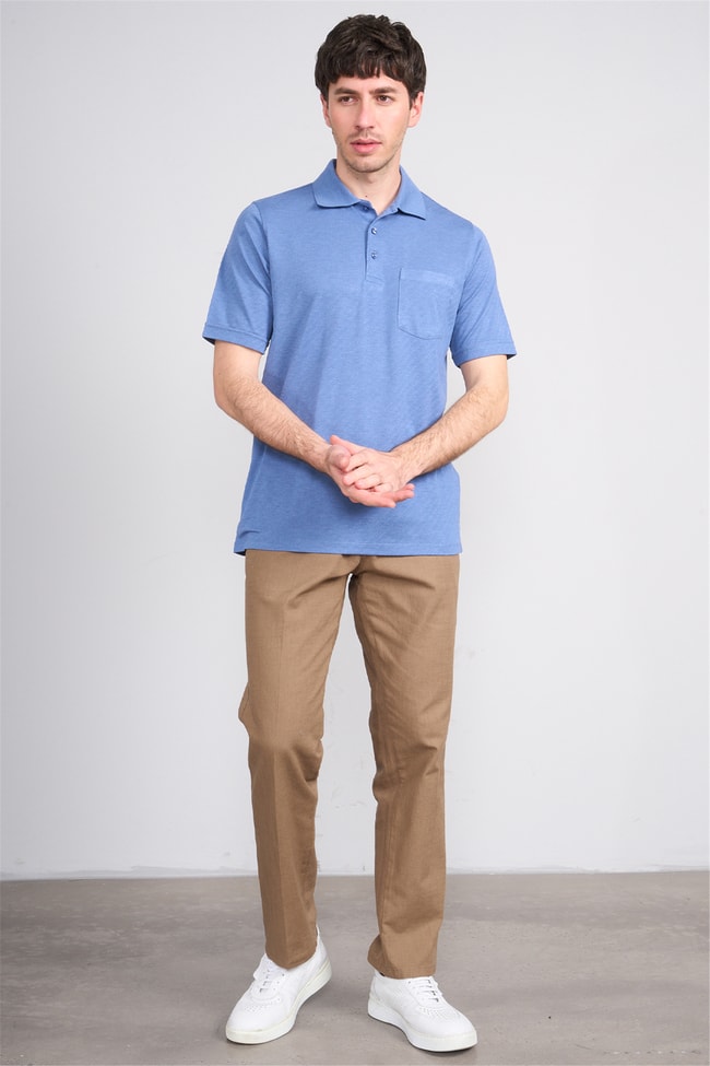 Çetinkaya Mentality 4596 Polo Yaka Regular Modelli T-shirt İndigo