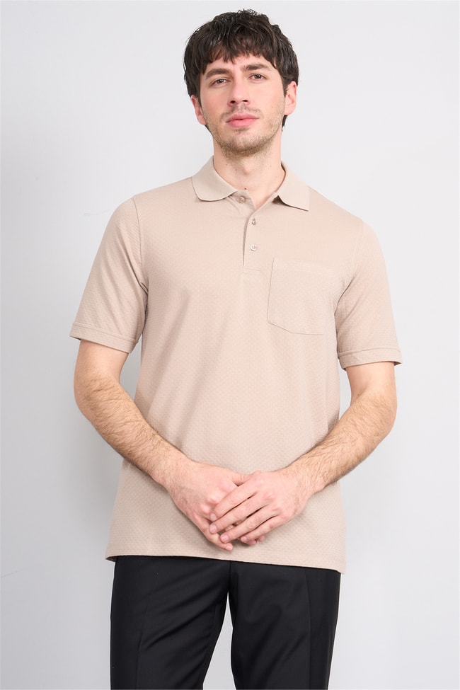 Çetinkaya Mentality 4598 Polo Yaka Regular Modelli T-shirt Bej