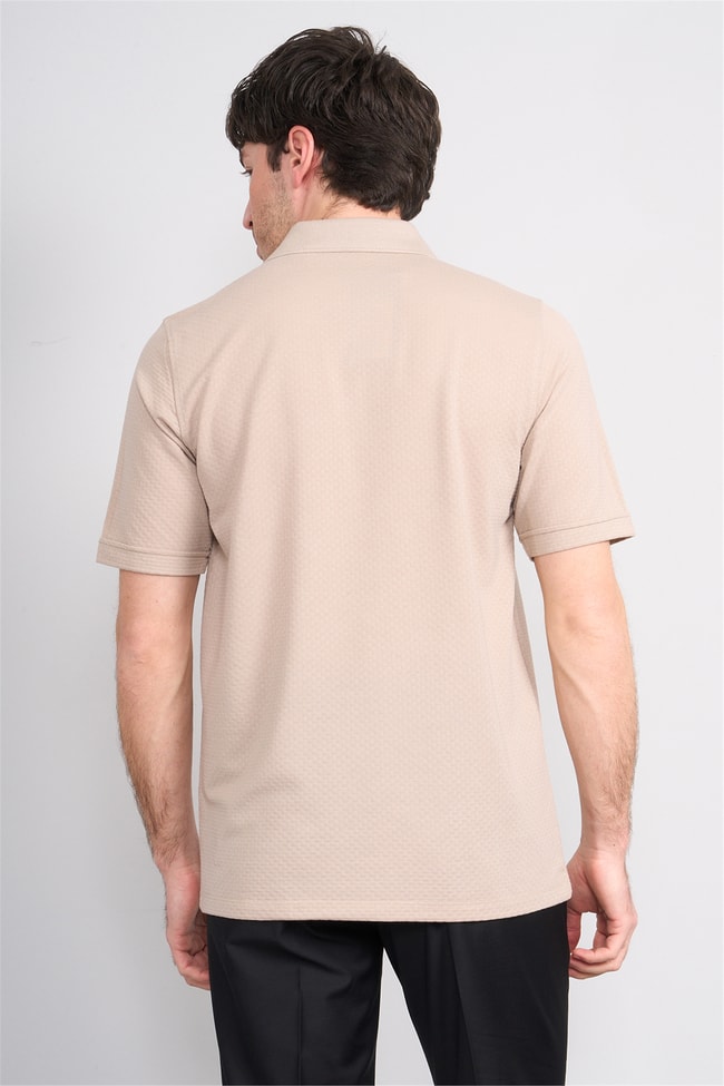 Çetinkaya Mentality 4598 Polo Yaka Regular Modelli T-shirt Bej