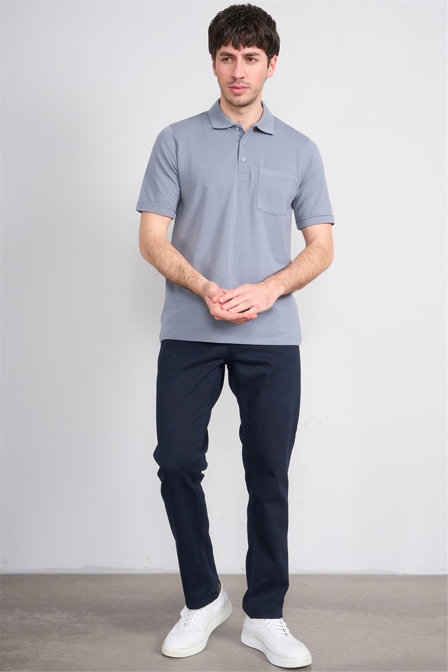 Çetinkaya Mentality 4598 Polo Yaka Regular Modelli T-shirt Gri