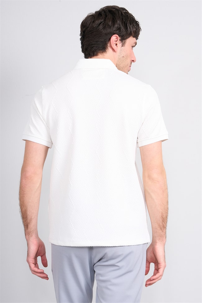 Çetinkaya Mentality 4600 Polo Yaka Regular Modelli T-shirt Beyaz