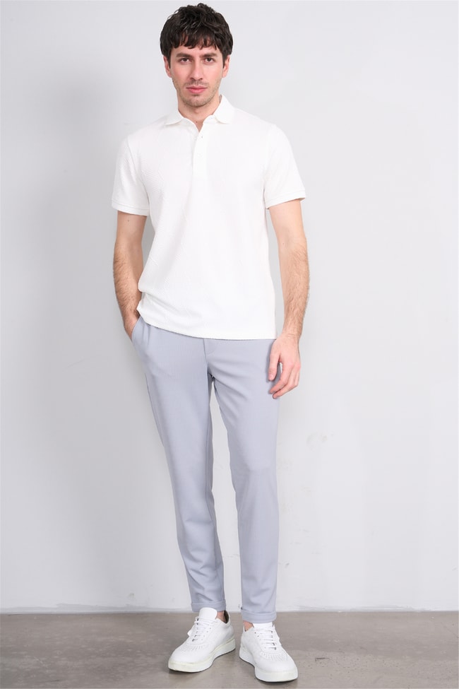 Çetinkaya Mentality 4600 Polo Yaka Regular Modelli T-shirt Beyaz
