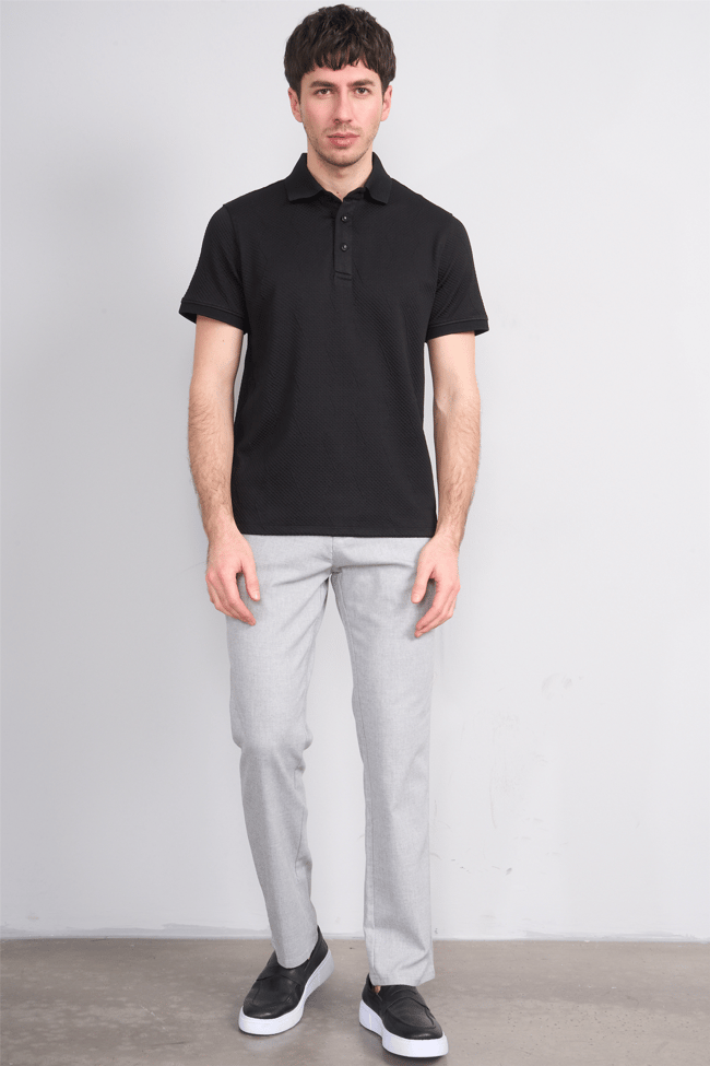 Çetinkaya Mentality 4600 Polo Yaka Regular Modelli T-shirt Siyah