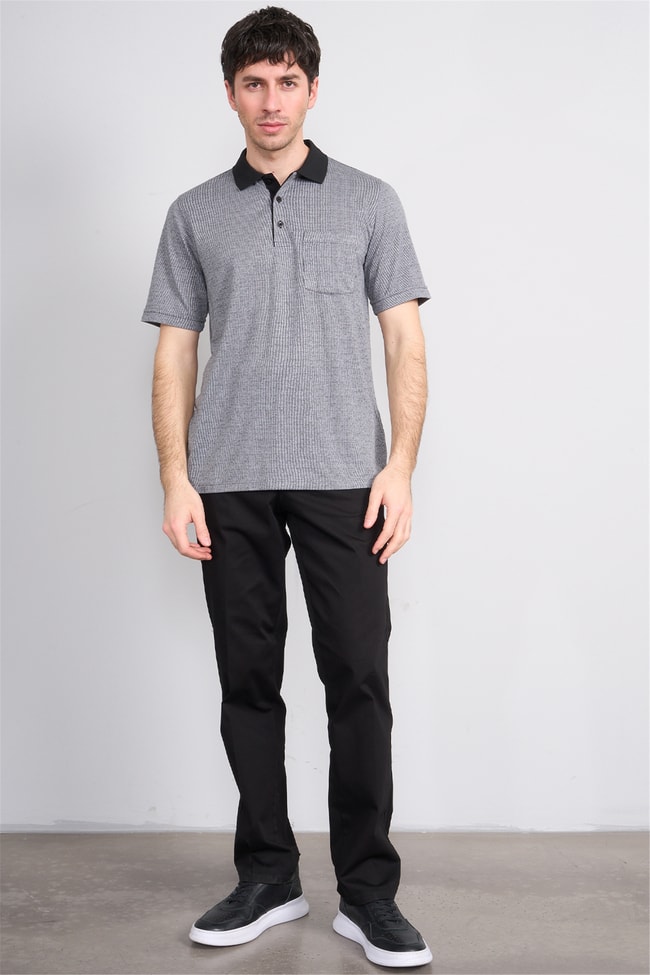 Çetinkaya Mentality 4626 Polo Yaka Regular Modelli T-shirt Siyah