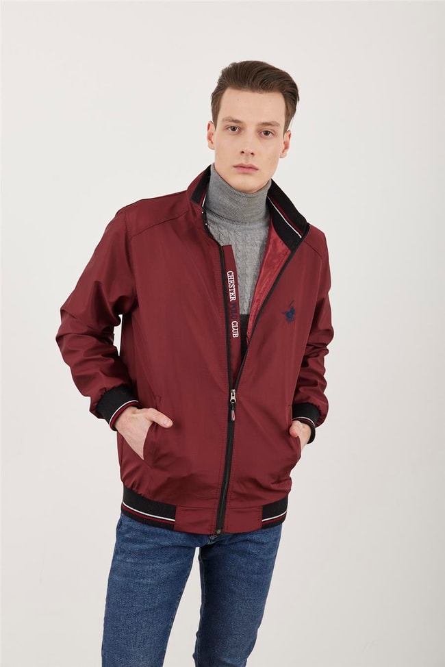 Çetinkaya Chester Polo 7342 Bordo Bondit Dik Yaka Mont