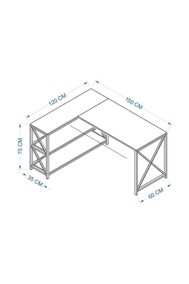 Deconode Flexy L Çalışma Masası Kahverengi DN1105K