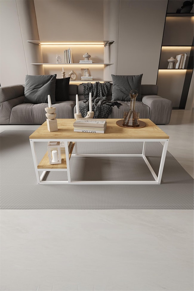 Deconode Octavio Orta Sehpa Beyaz-Çam DN1111BÇ