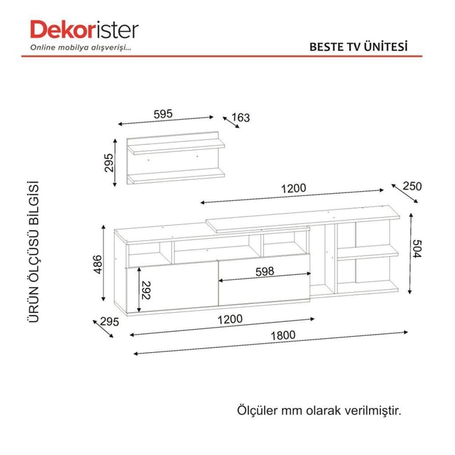 Dekorister Beste Tv ünitesi BeyazCeviz