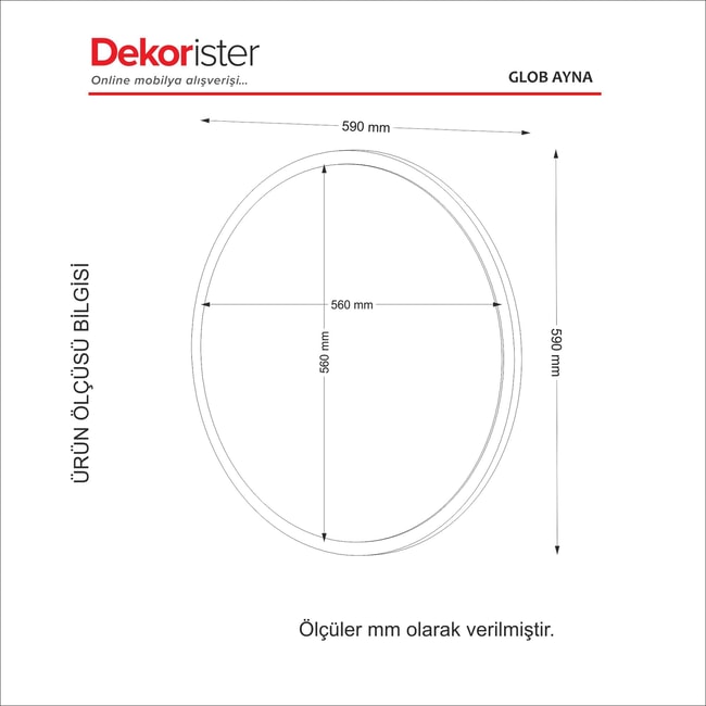 Dekorister Glob Ayna Beyaz