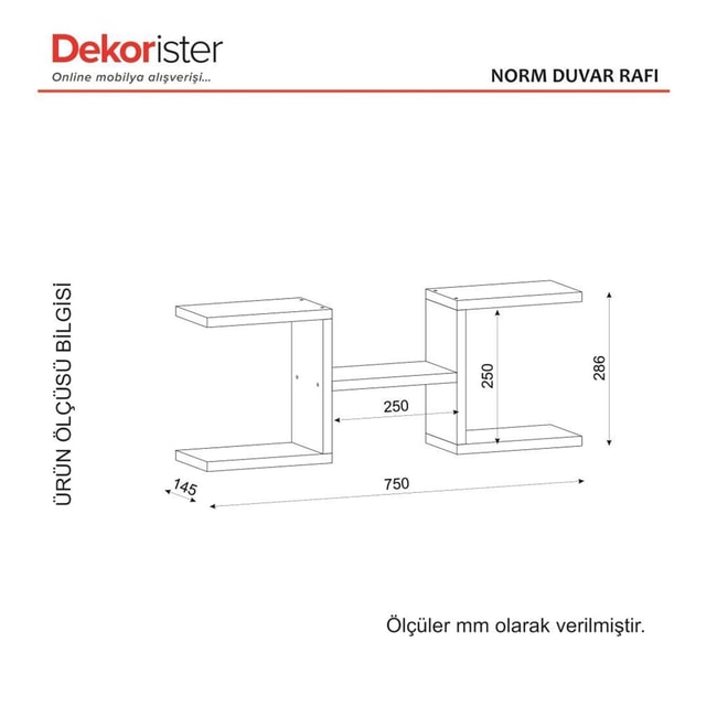 Dekorister Norm Duvar Rafı Beyaz