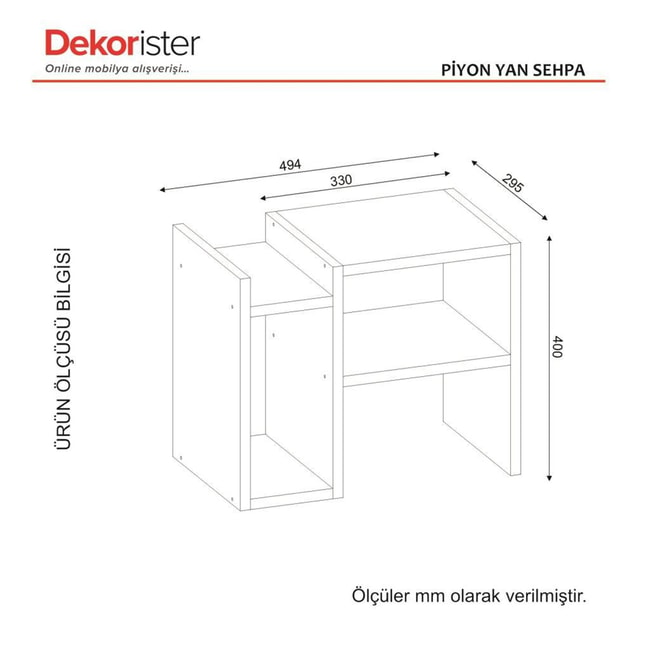 Dekorister Piyon Yan Sehpa Beyaz