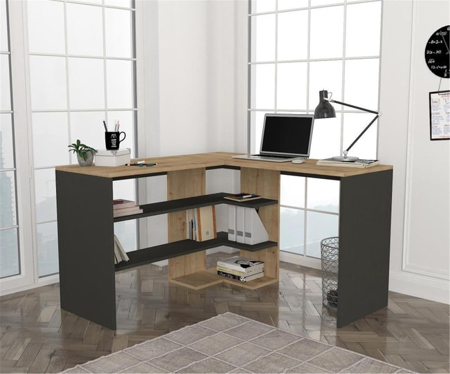 Dekorister Stylo Çalışma Masası Safir  Antrasit