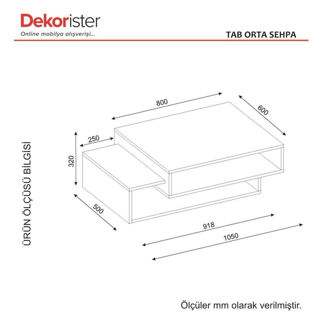 Dekorister Tab Orta Sehpa BeyazCordoba