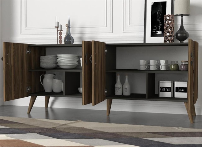 Dekorister Wood Konsol CevizAntrasit